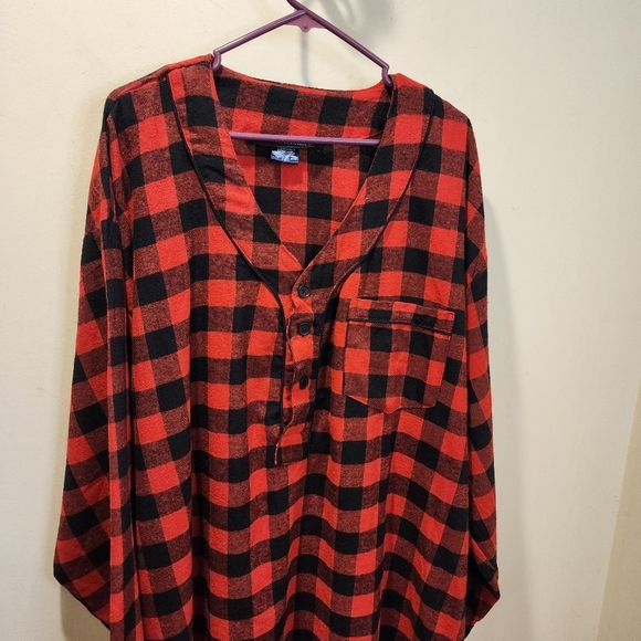 Ashford and Brooks Men's Flanel Plaid long Sleeves Cotton Blend nighhyshirt 3XL - Picture 6 of 11